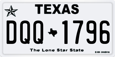 TX license plate DQQ1796