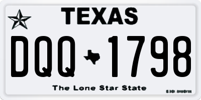 TX license plate DQQ1798