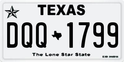 TX license plate DQQ1799
