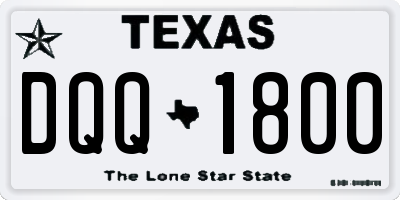 TX license plate DQQ1800