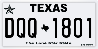 TX license plate DQQ1801