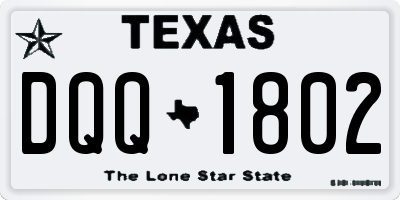 TX license plate DQQ1802