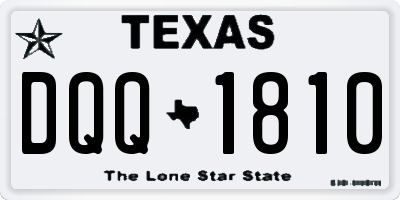 TX license plate DQQ1810