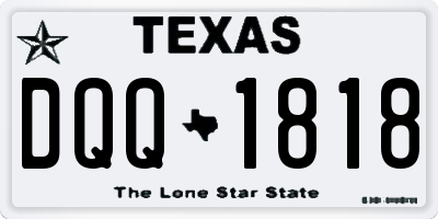 TX license plate DQQ1818
