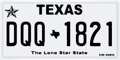 TX license plate DQQ1821