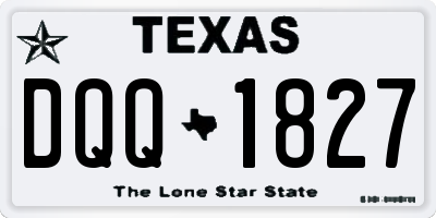TX license plate DQQ1827