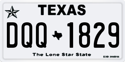 TX license plate DQQ1829