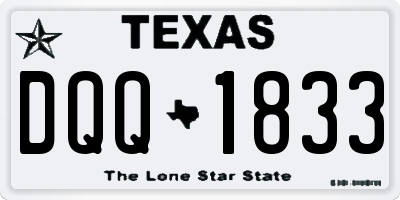 TX license plate DQQ1833