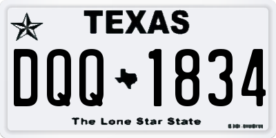 TX license plate DQQ1834