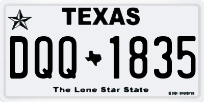 TX license plate DQQ1835