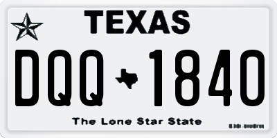 TX license plate DQQ1840
