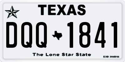 TX license plate DQQ1841
