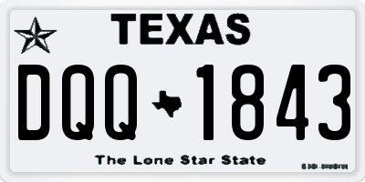 TX license plate DQQ1843