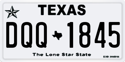 TX license plate DQQ1845