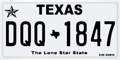 TX license plate DQQ1847