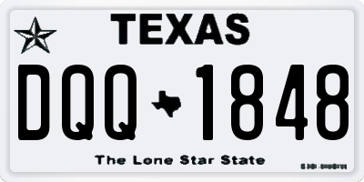TX license plate DQQ1848