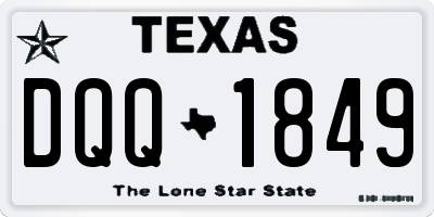 TX license plate DQQ1849