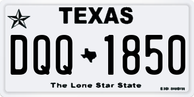 TX license plate DQQ1850
