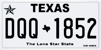 TX license plate DQQ1852