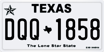 TX license plate DQQ1858