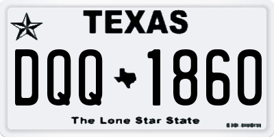 TX license plate DQQ1860