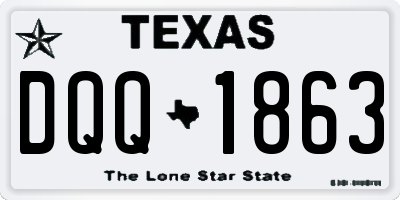 TX license plate DQQ1863