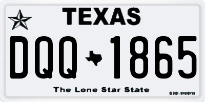 TX license plate DQQ1865