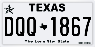 TX license plate DQQ1867