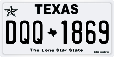 TX license plate DQQ1869