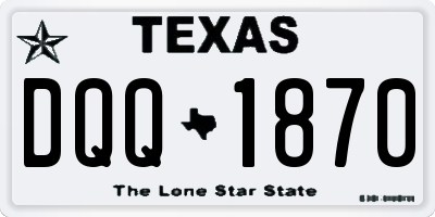 TX license plate DQQ1870