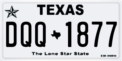 TX license plate DQQ1877