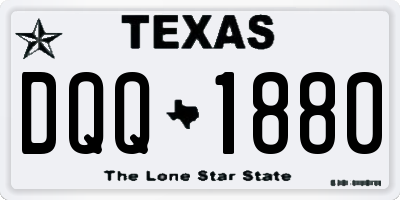 TX license plate DQQ1880