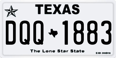 TX license plate DQQ1883