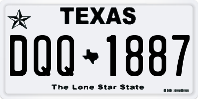 TX license plate DQQ1887