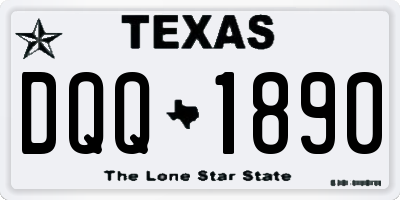 TX license plate DQQ1890