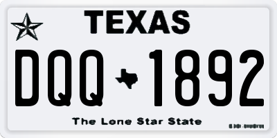 TX license plate DQQ1892