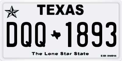 TX license plate DQQ1893
