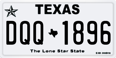 TX license plate DQQ1896