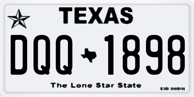 TX license plate DQQ1898