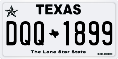 TX license plate DQQ1899