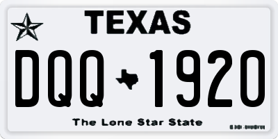 TX license plate DQQ1920