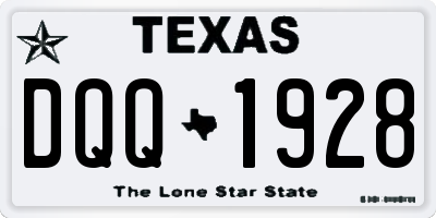 TX license plate DQQ1928