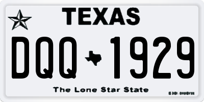 TX license plate DQQ1929