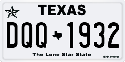 TX license plate DQQ1932