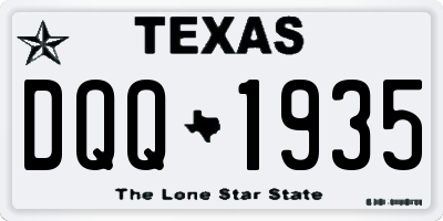 TX license plate DQQ1935