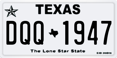 TX license plate DQQ1947