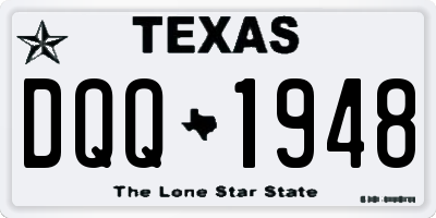 TX license plate DQQ1948