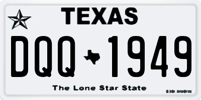 TX license plate DQQ1949