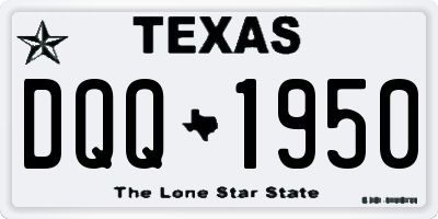 TX license plate DQQ1950