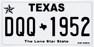 TX license plate DQQ1952